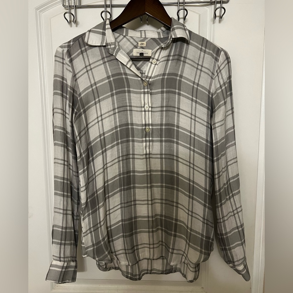 LOFT Plaid Button Shirt